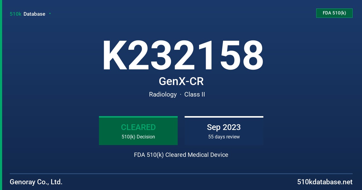 K232158 GenX-CR FDA 510(k) Cleared Medical Device