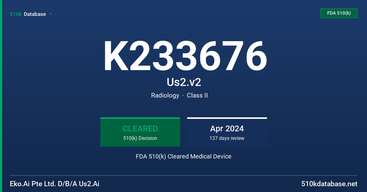 K233676 Us2.v2 FDA 510(k) Cleared Medical Device