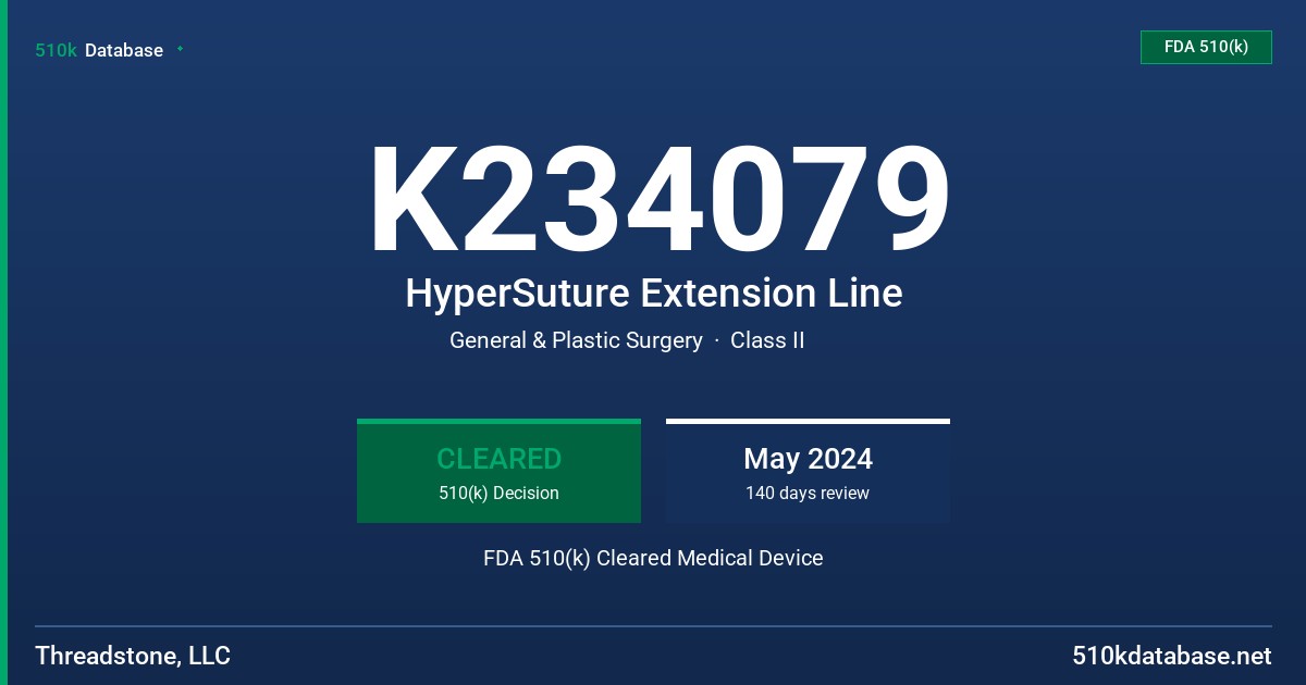 K234079 HyperSuture Extension Line FDA 510(k) Cleared Medical Device