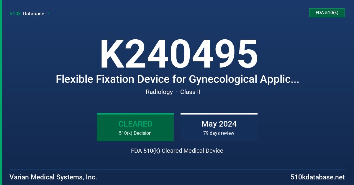 K240495 Flexible Fixation Device for Gynecological Applicators (GM11001960) FDA 510(k) Cleared Medical Device