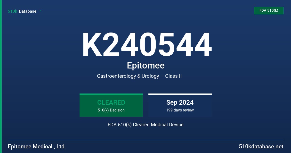K240544 Epitomee FDA 510(k) Cleared Medical Device