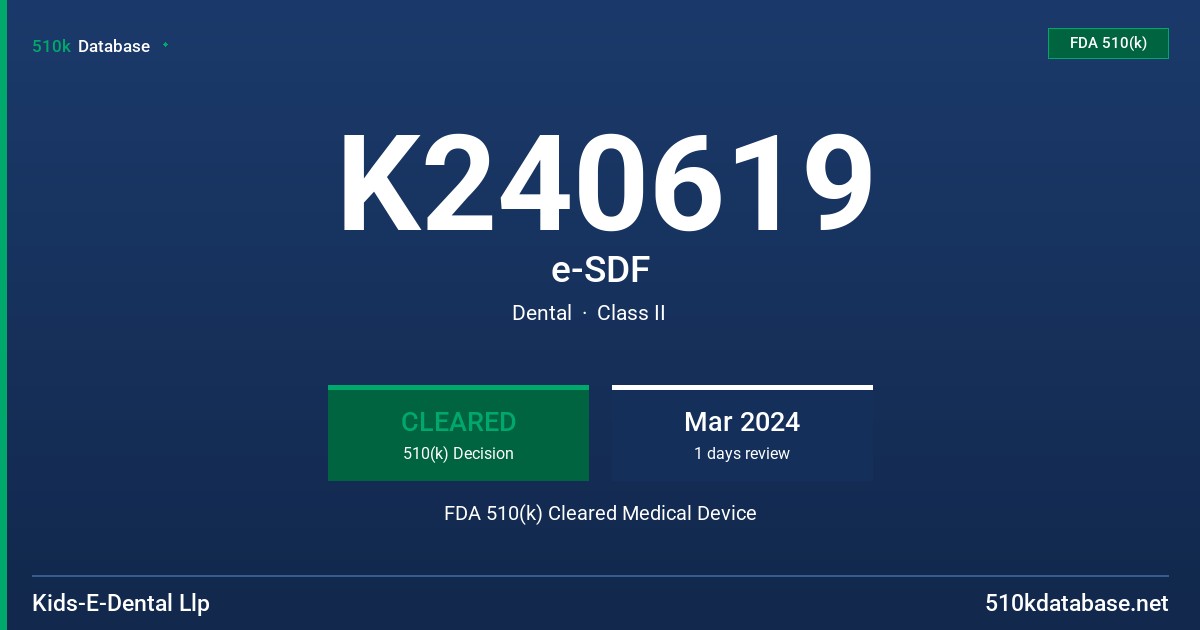 K240619 e-SDF FDA 510(k) Cleared Medical Device