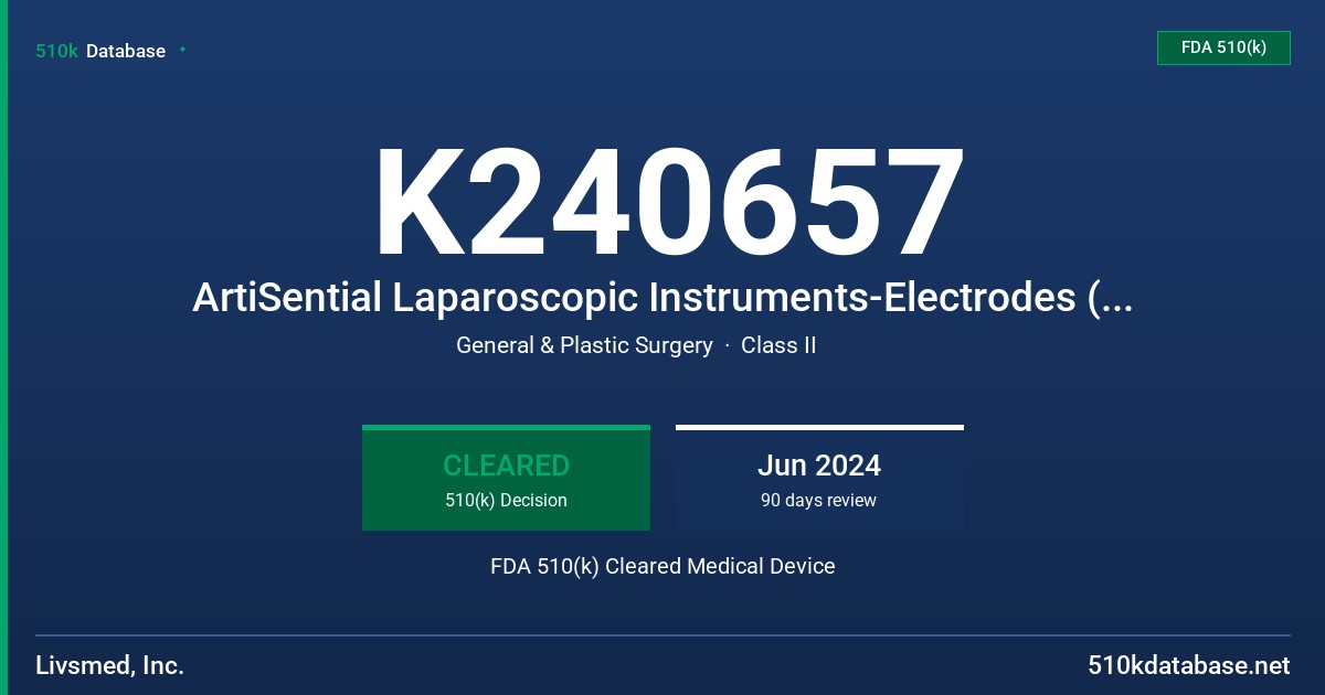 K240657 ArtiSential Laparoscopic Instruments-Electrodes (AMHD01-LH) FDA 510(k) Cleared Medical Device