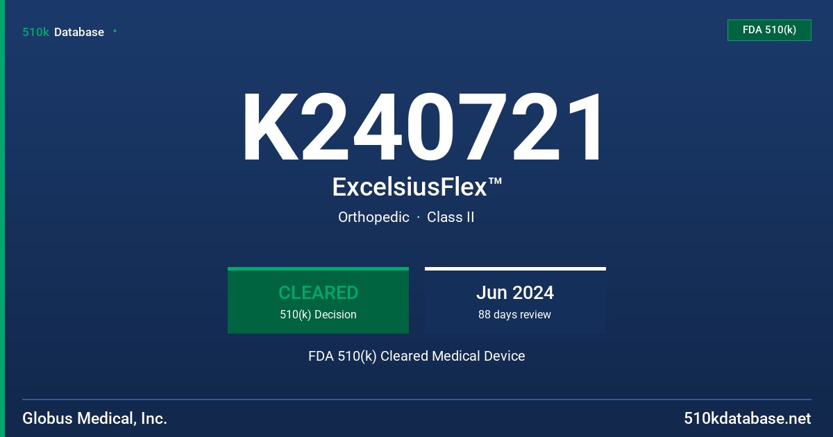 K240721 ExcelsiusFlex™ FDA 510(k) Cleared Medical Device