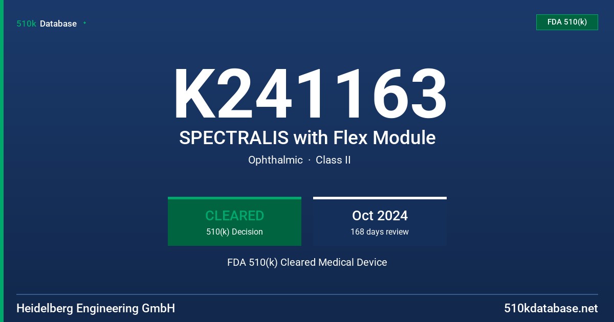 K241163 SPECTRALIS with Flex Module FDA 510(k) Cleared Medical Device