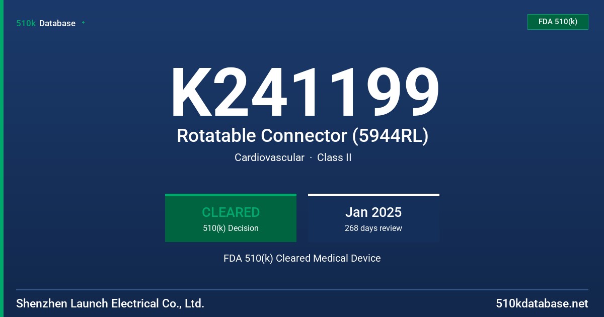 K241199 Rotatable Connector (5944RL) FDA 510(k) Cleared Medical Device