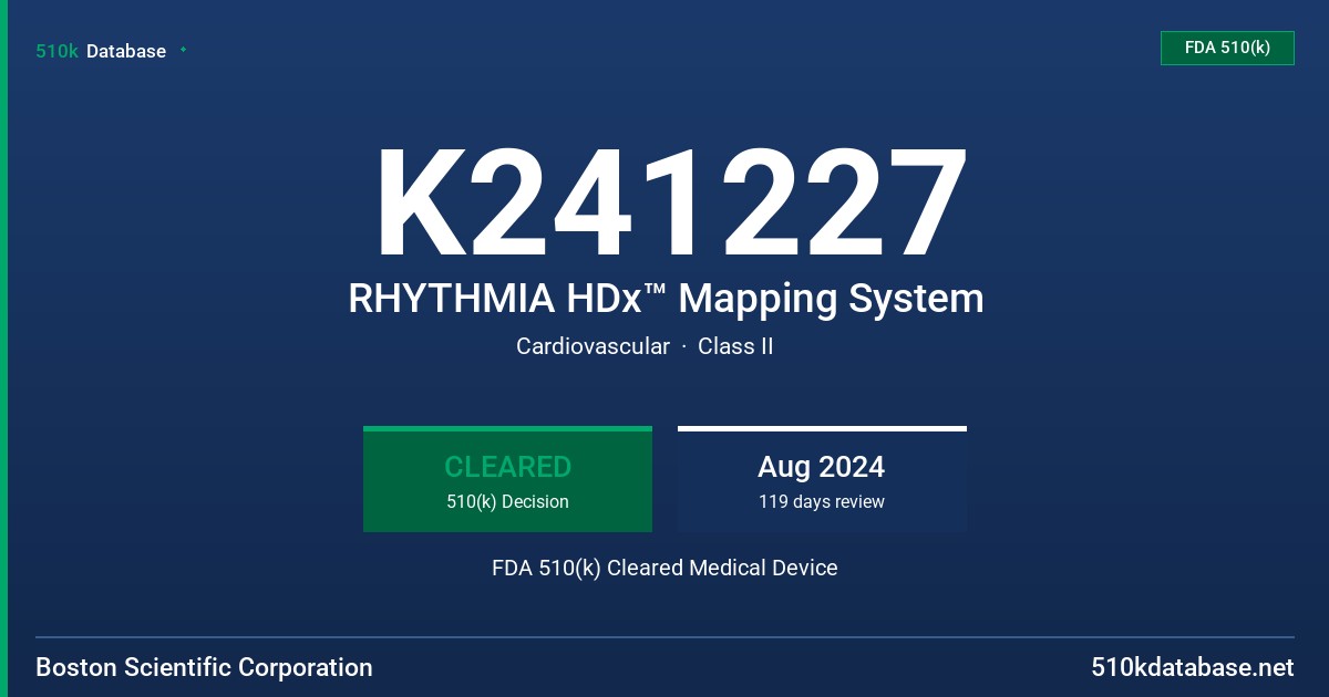 K241227 RHYTHMIA HDx™ Mapping System FDA 510(k) Cleared Medical Device