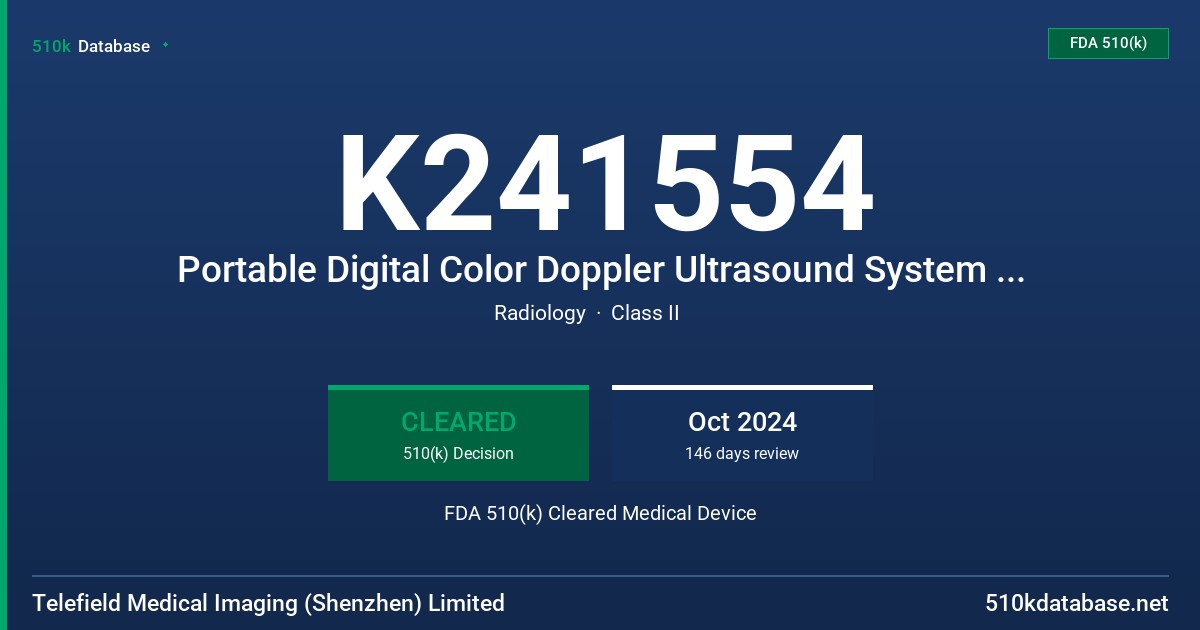K241554 Portable Digital Color Doppler Ultrasound System (SCN201D, SCN201L) FDA 510(k) Cleared Medical Device