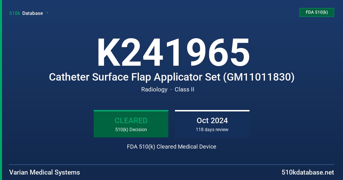 K241965 Catheter Surface Flap Applicator Set (GM11011830) FDA 510(k) Cleared Medical Device