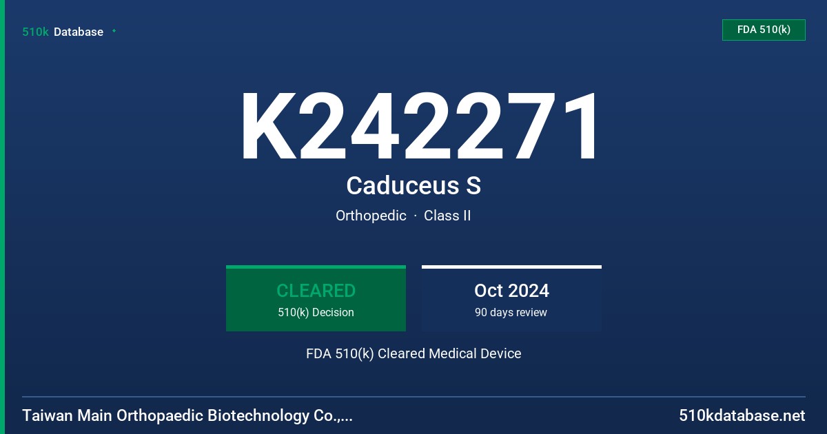 K242271 Caduceus S FDA 510(k) Cleared Medical Device