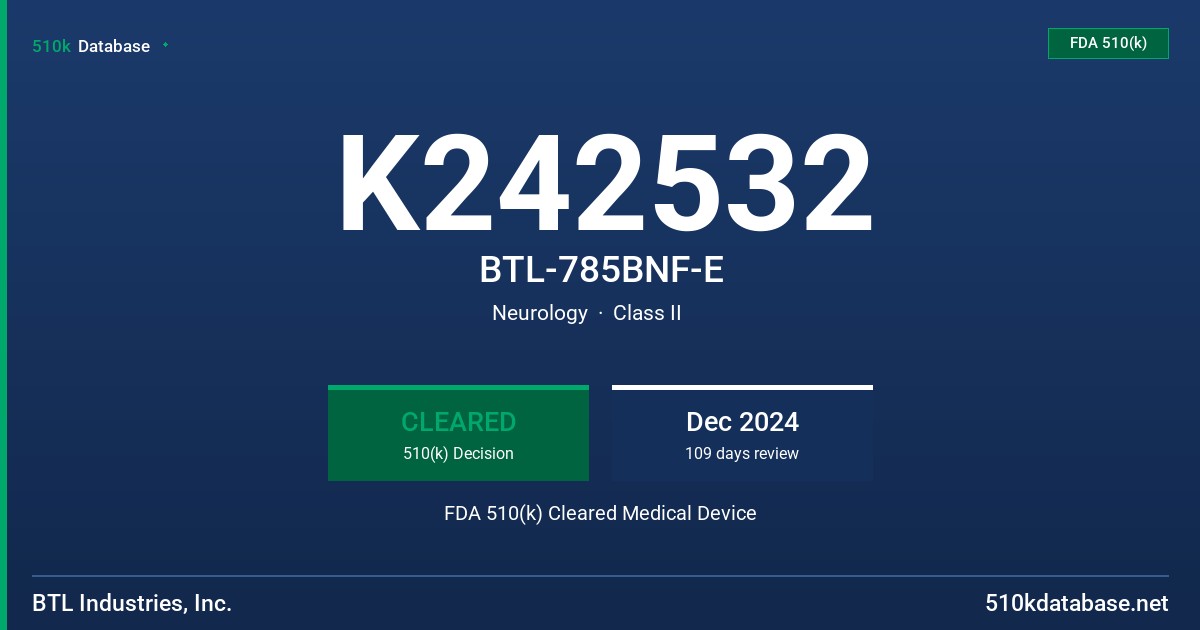 K242532 BTL-785BNF-E FDA 510(k) Cleared Medical Device