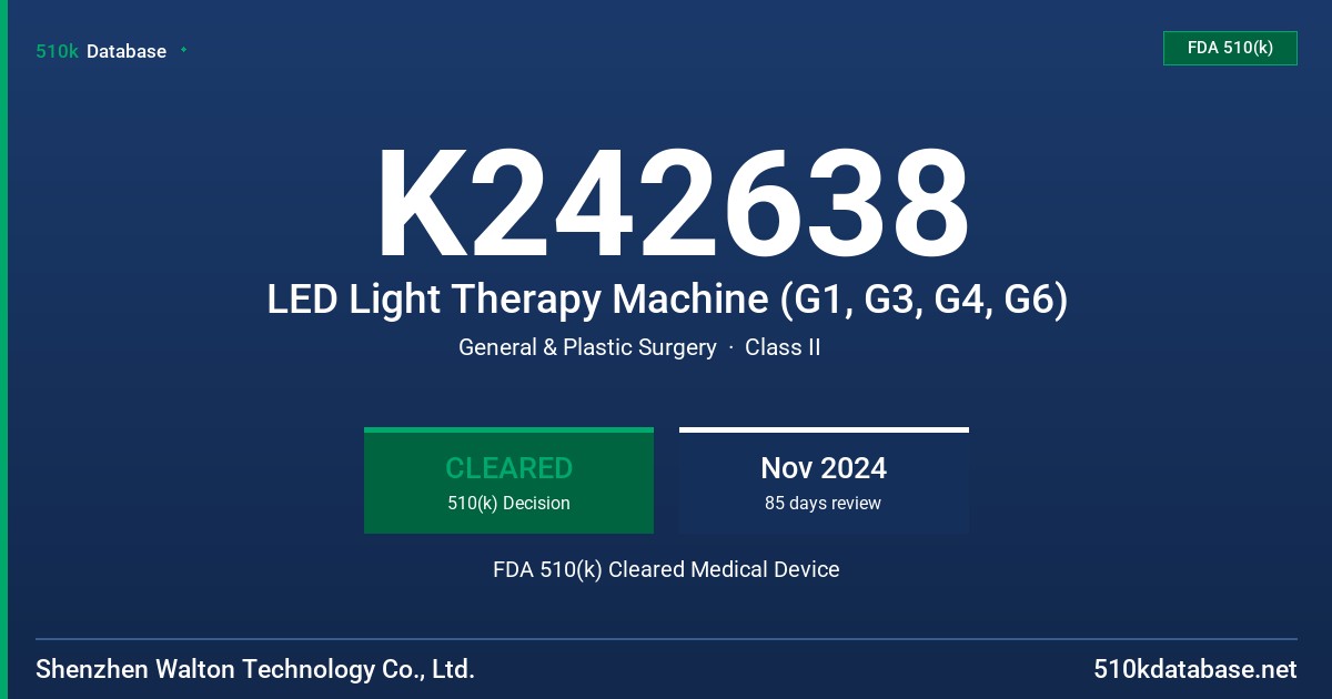 K242638 LED Light Therapy Machine (G1, G3, G4, G6) FDA 510(k) Cleared Medical Device