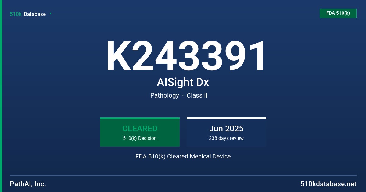K243391 AISight Dx FDA 510(k) Cleared Medical Device