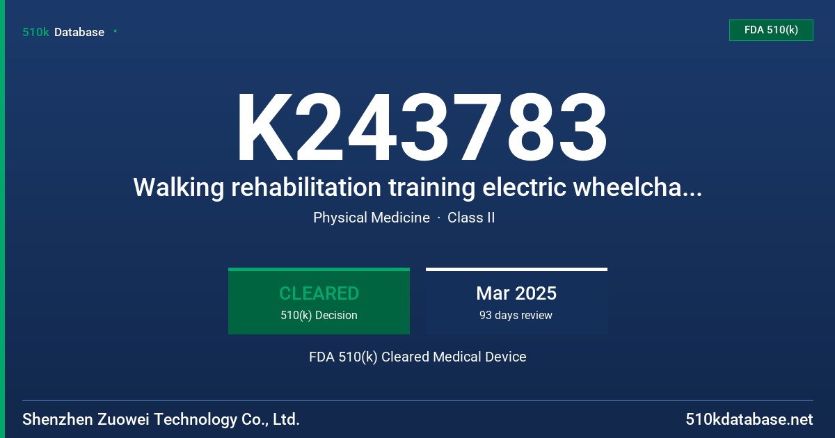 K243783 Walking rehabilitation training electric wheelchair (ZW518) FDA 510(k) Cleared Medical Device
