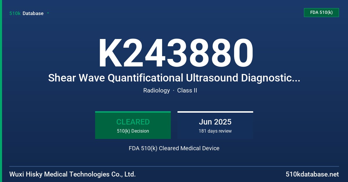 K243880 Shear Wave Quantificational Ultrasound Diagnostic System (Mini900, Mini990, Mini800, Mini790, Mini780, Mini560, Mini300, Mini100, FT100) FDA 510(k) Cleared Medical Device