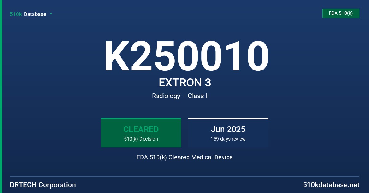 K250010 EXTRON 3 FDA 510(k) Cleared Medical Device