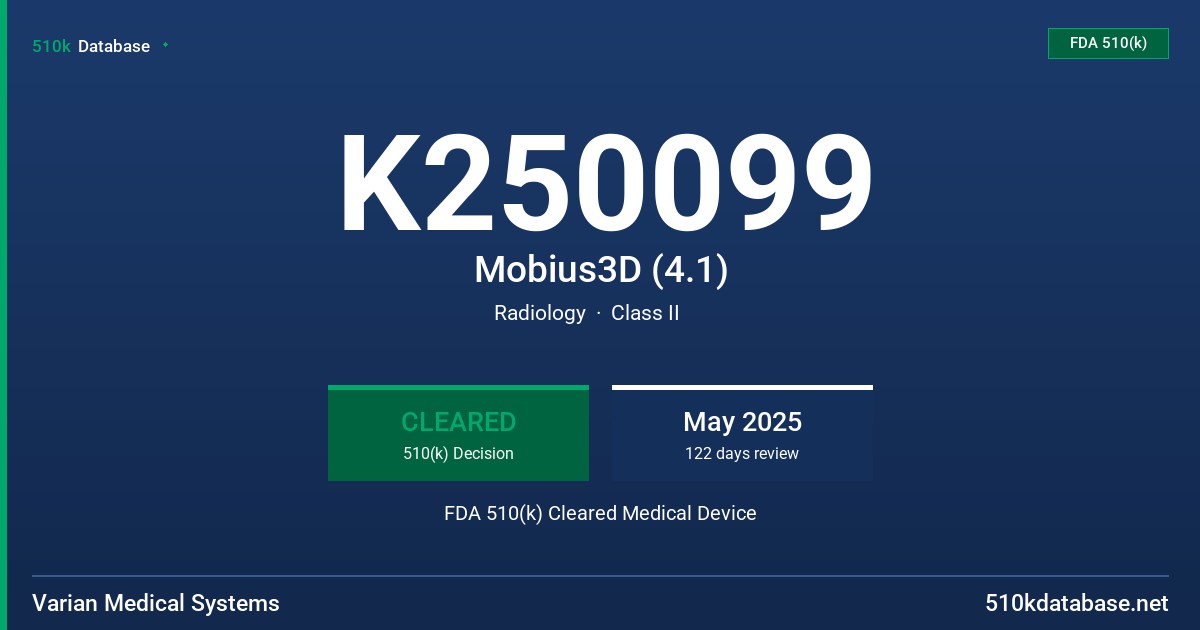 K250099 Mobius3D (4.1) FDA 510(k) Cleared Medical Device