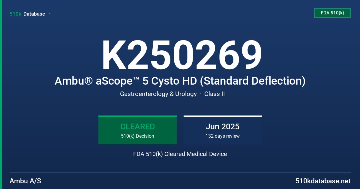 K250269 Ambu® aScope™ 5 Cysto HD (Standard Deflection) FDA 510(k) Cleared Medical Device