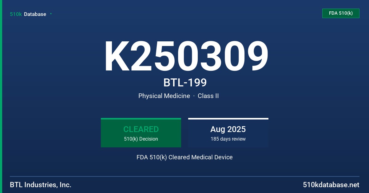 K250309 BTL-199 FDA 510(k) Cleared Medical Device