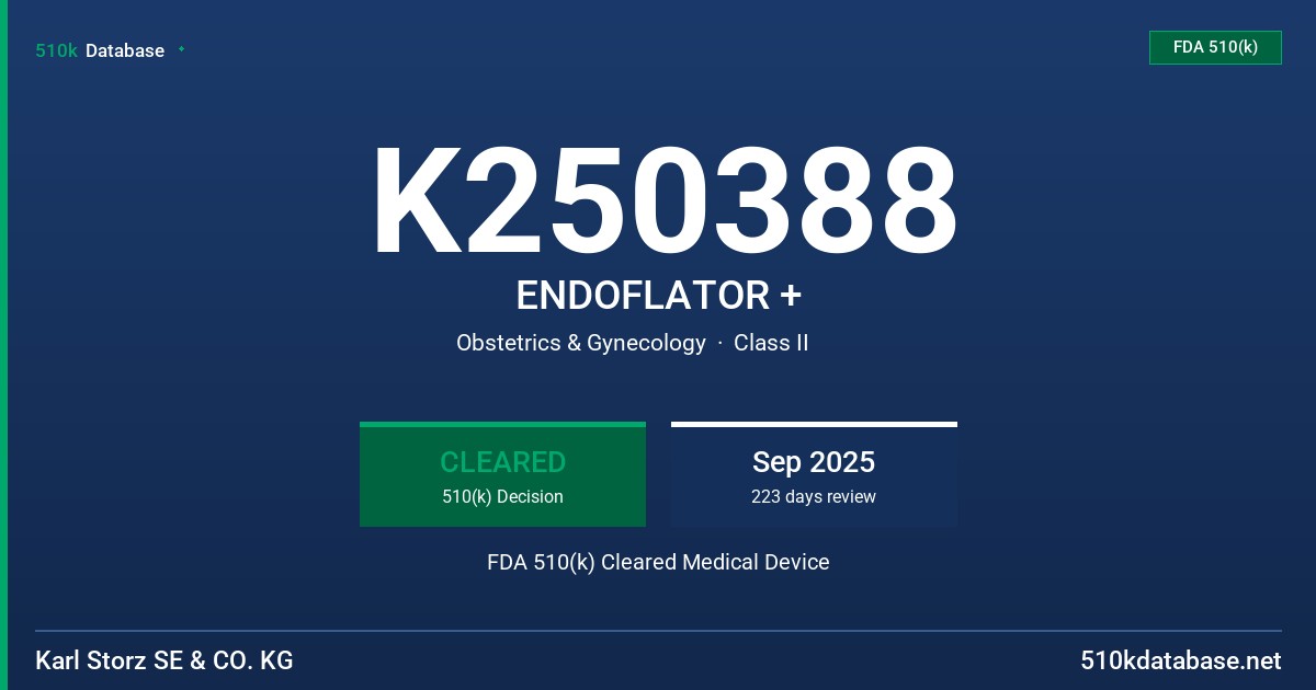 K250388 ENDOFLATOR + FDA 510(k) Cleared Medical Device