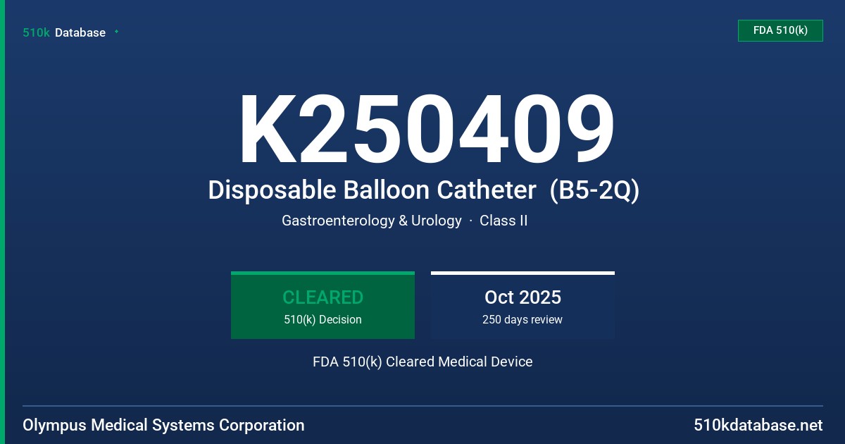 K250409 Disposable Balloon Catheter  (B5-2Q) FDA 510(k) Cleared Medical Device