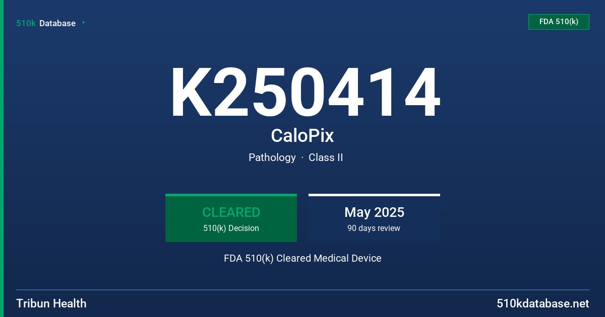 K250414 CaloPix FDA 510(k) Cleared Medical Device