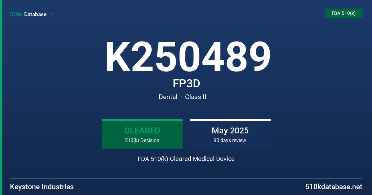 K250489 FP3D FDA 510(k) Cleared Medical Device