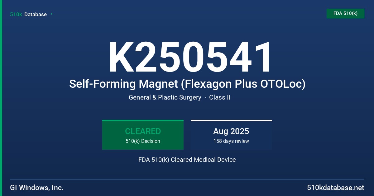 K250541 Self-Forming Magnet (Flexagon Plus OTOLoc) FDA 510(k) Cleared Medical Device
