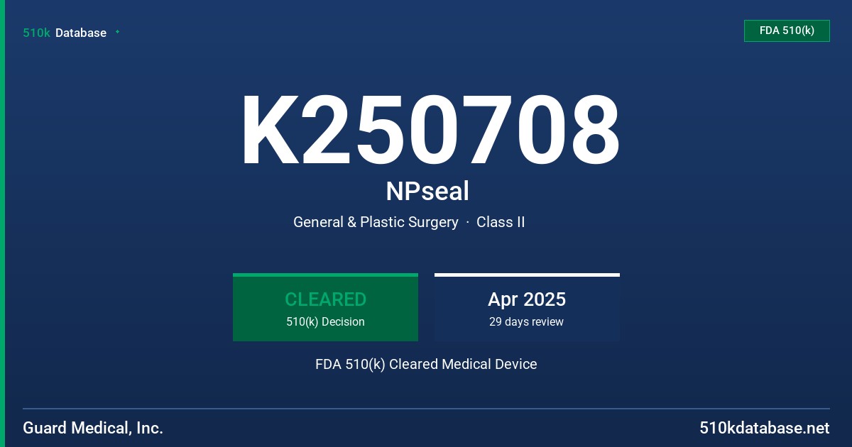 K250708 NPseal FDA 510(k) Cleared Medical Device