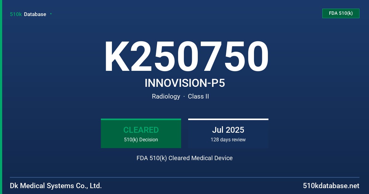 K250750 INNOVISION-P5 FDA 510(k) Cleared Medical Device