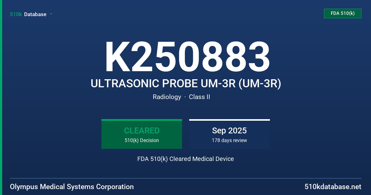 K250883 ULTRASONIC PROBE UM-3R (UM-3R) FDA 510(k) Cleared Medical Device