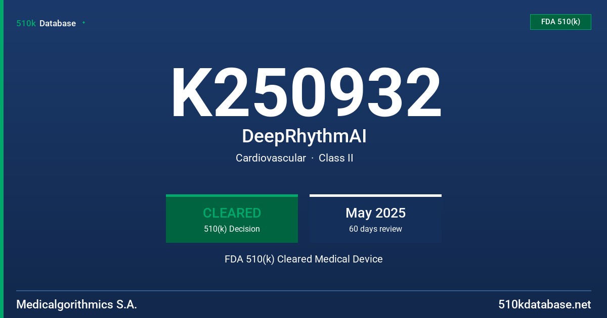 K250932 DeepRhythmAI FDA 510(k) Cleared Medical Device