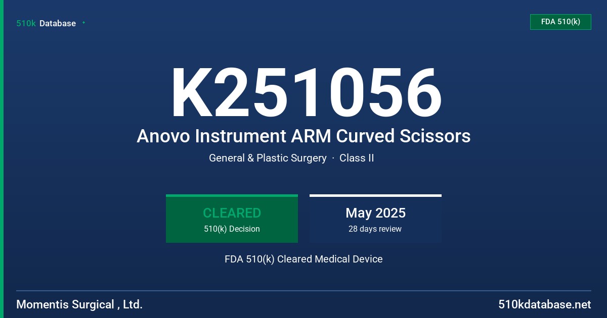 K251056 Anovo Instrument ARM Curved Scissors FDA 510(k) Cleared Medical Device