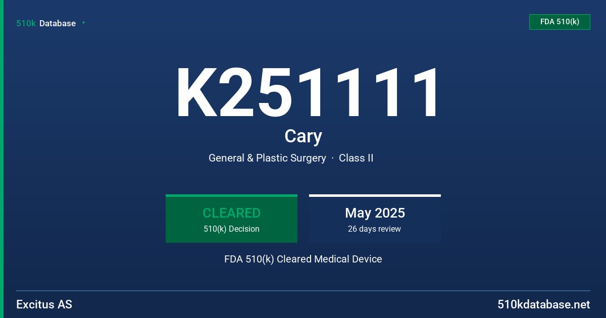 K251111 Cary FDA 510(k) Cleared Medical Device