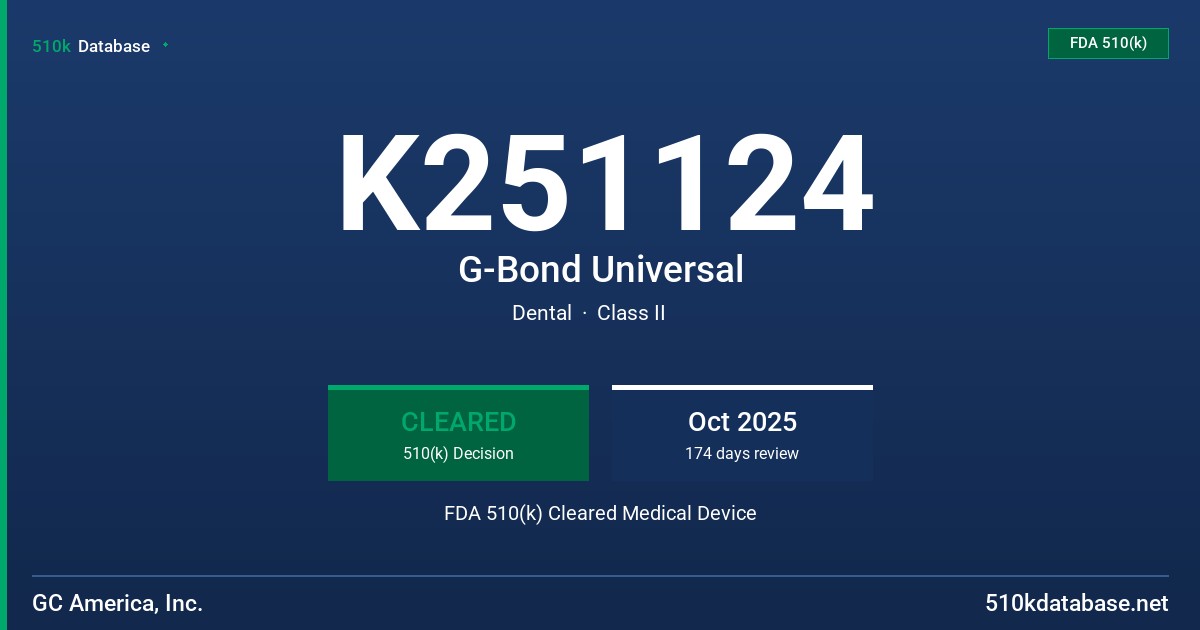K251124 G-Bond Universal FDA 510(k) Cleared Medical Device