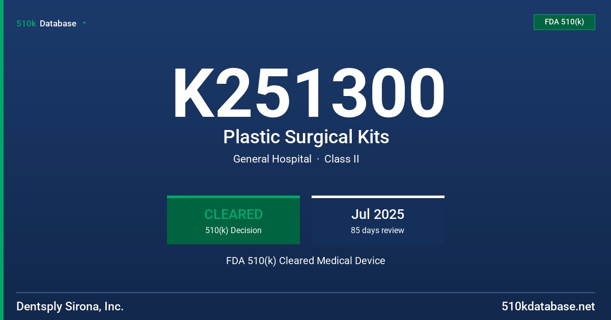 K251300 Plastic Surgical Kits FDA 510(k) Cleared Medical Device