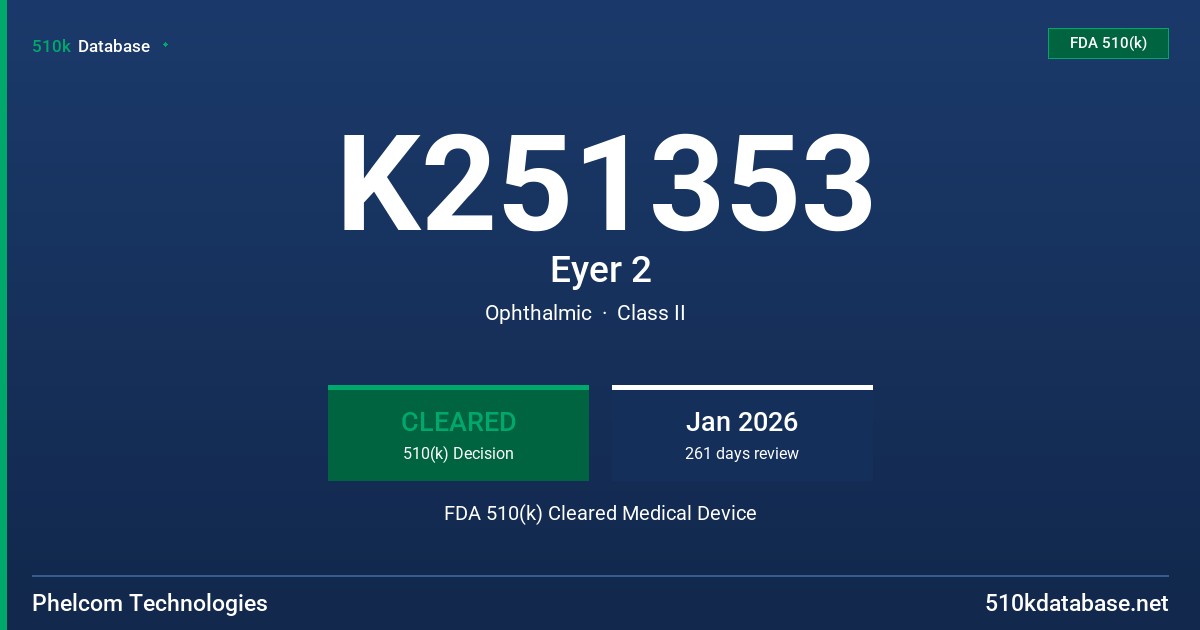 K251353 Eyer 2 FDA 510(k) Cleared Medical Device