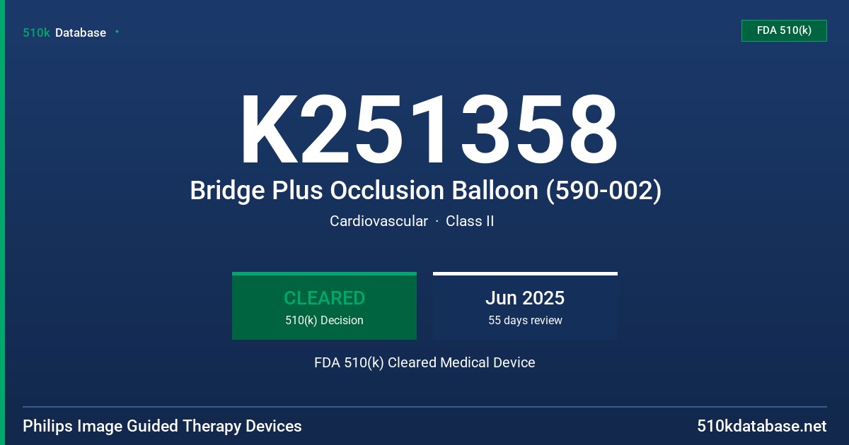 K251358 Bridge Plus Occlusion Balloon (590-002) FDA 510(k) Cleared Medical Device