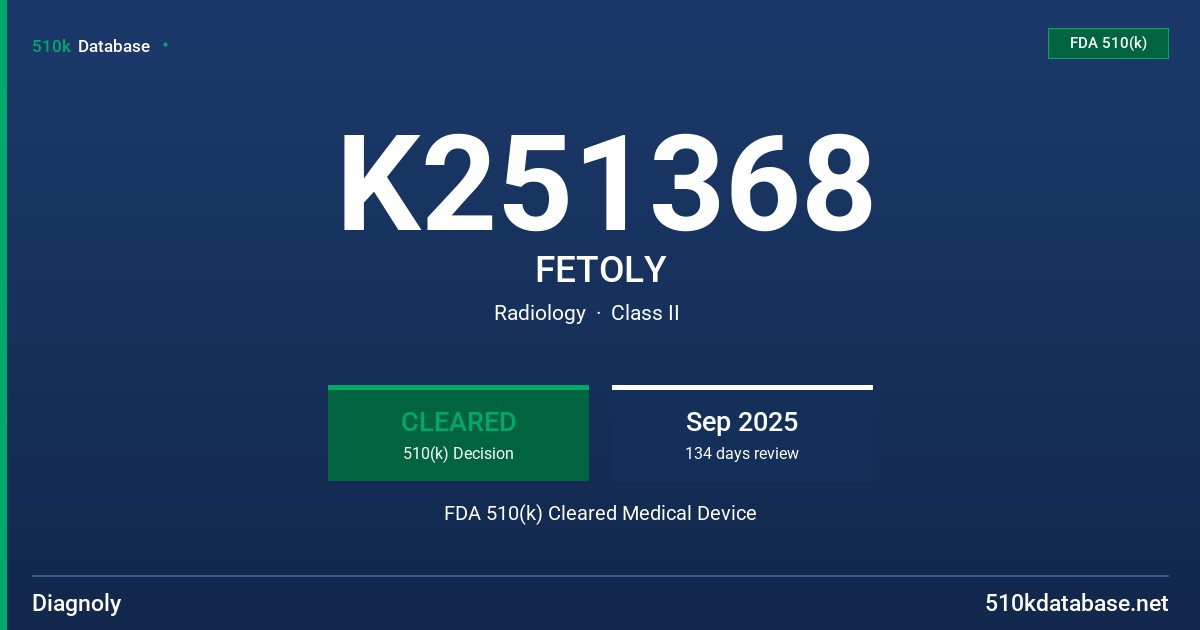 K251368 FETOLY FDA 510(k) Cleared Medical Device