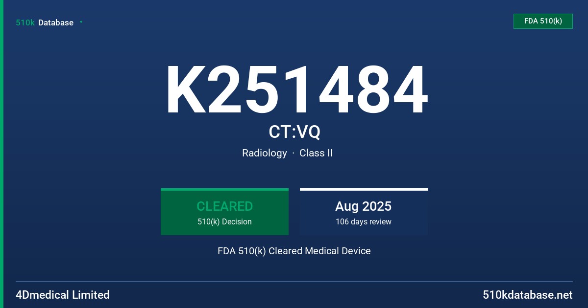 K251484 CT:VQ FDA 510(k) Cleared Medical Device