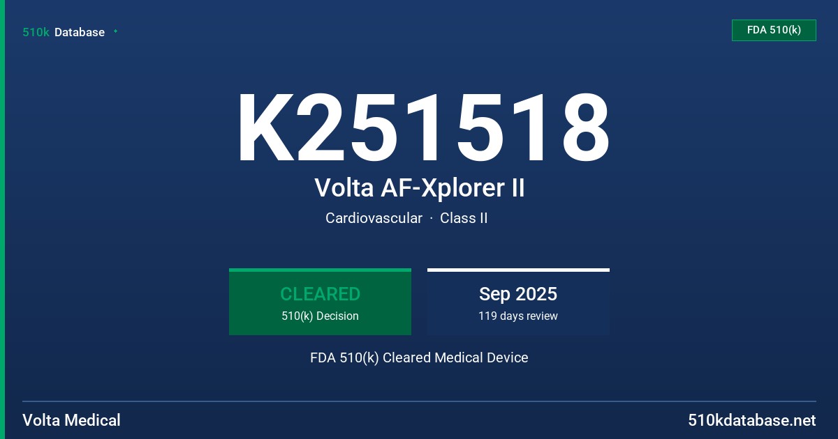 K251518 Volta AF-Xplorer II FDA 510(k) Cleared Medical Device