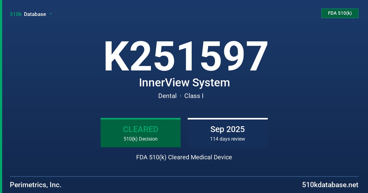 K251597 InnerView System FDA 510(k) Cleared Medical Device