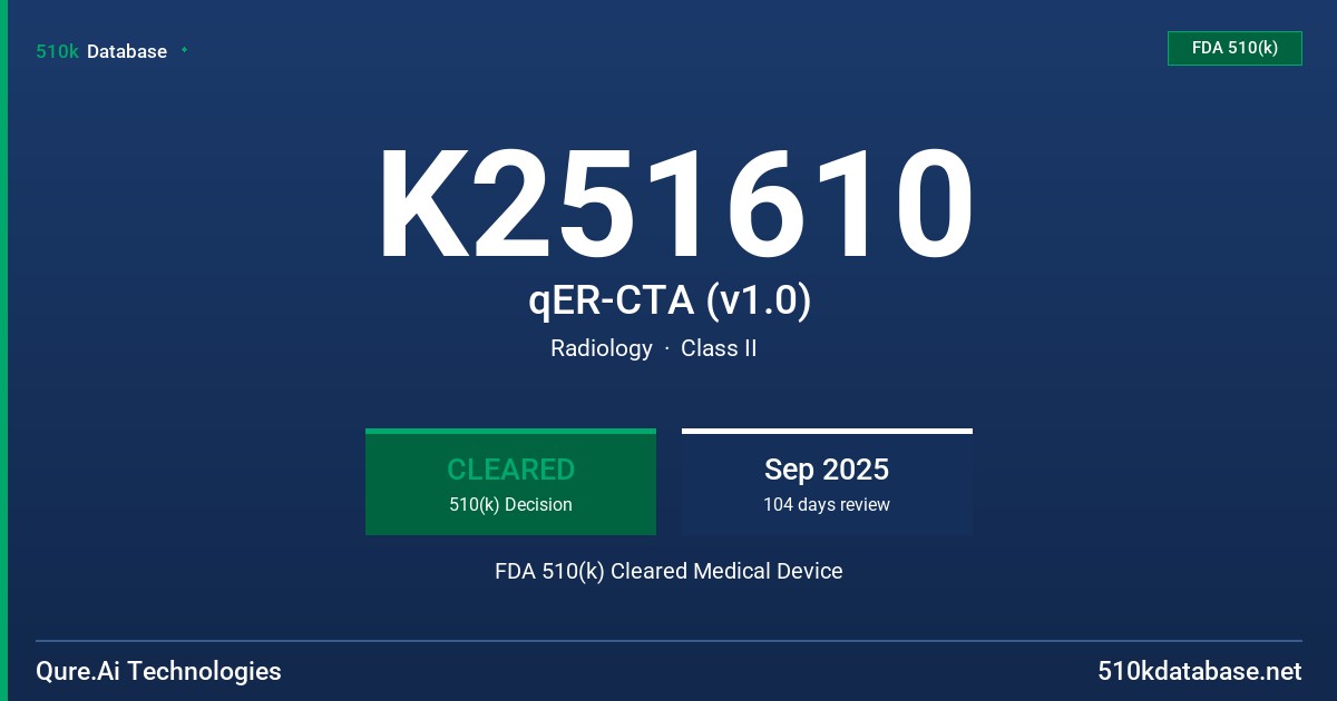 K251610 qER-CTA (v1.0) FDA 510(k) Cleared Medical Device