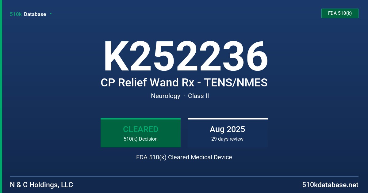 K252236 CP Relief Wand Rx - TENS/NMES FDA 510(k) Cleared Medical Device
