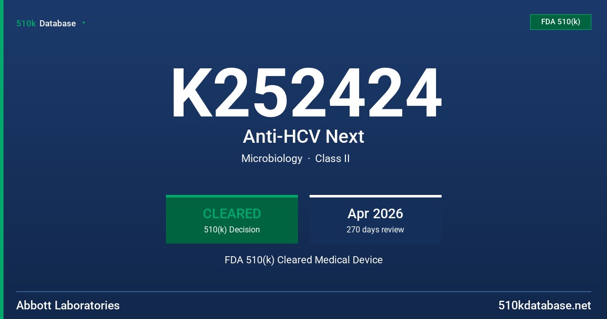 K252424 Anti-HCV Next FDA 510(k) Cleared Medical Device