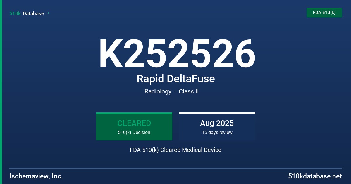 K252526 Rapid DeltaFuse FDA 510(k) Cleared Medical Device