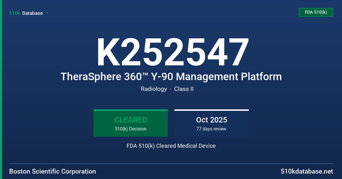 K252547 TheraSphere 360™ Y-90 Management Platform FDA 510(k) Cleared Medical Device