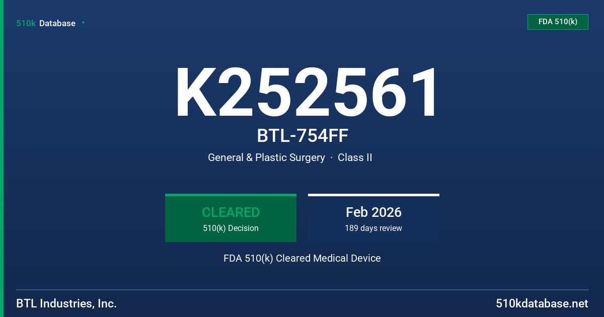 K252561 BTL-754FF FDA 510(k) Cleared Medical Device