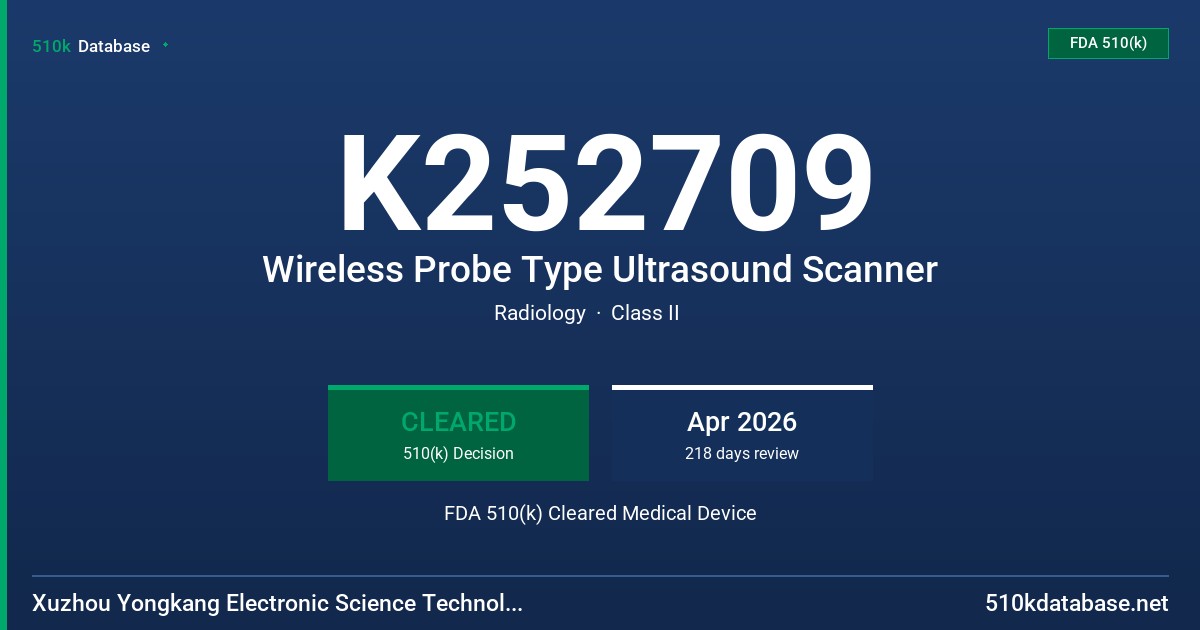 K252709 Wireless Probe Type Ultrasound Scanner FDA 510(k) Cleared Medical Device