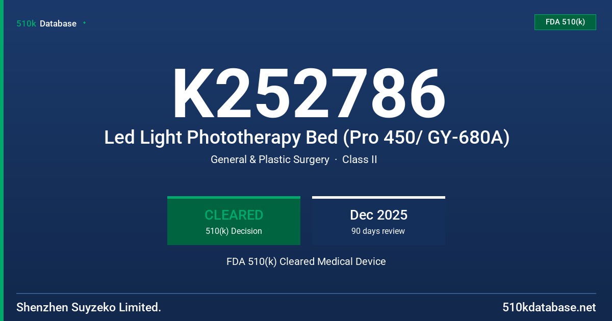 K252786 Led Light Phototherapy Bed (Pro 450/ GY-680A) FDA 510(k) Cleared Medical Device